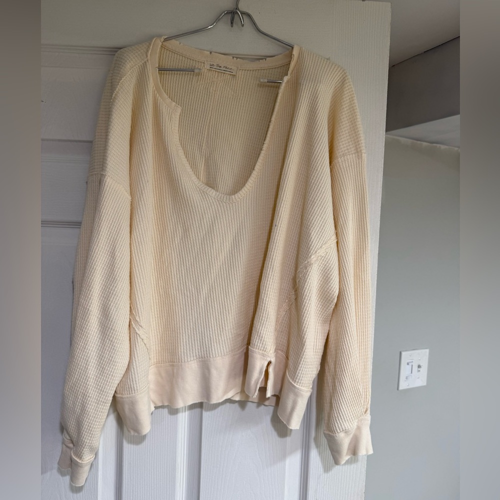 We The Free Cream Waffle Knit Top - Picture 1 of 2